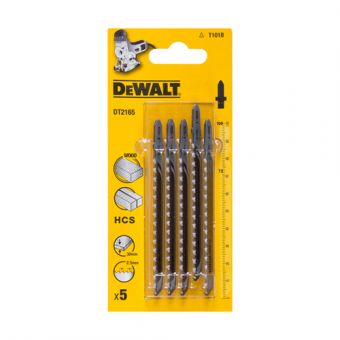 Полотно пильное DeWALT по дереву, ДСП, МДФ, столярным плитам, фанере, пластику, общая длина 100мм, рабочая длина 73мм, глубина реза 30мм, чистий рез, для электролобзиков, 5шт.