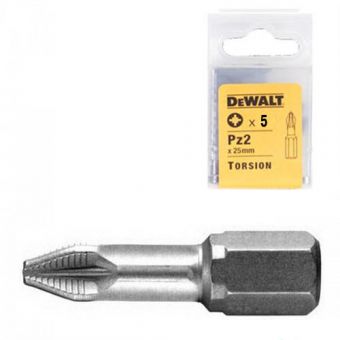 Бита торсионная DeWALT "Extra Grip" Pz2, L=25мм, 5шт