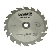 Диск пильний DeWALT, 190х30мм, 18 зубов, угол заточки +20 градусов, геометрия зуба WZ/ATB, быстрая резка.