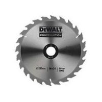 Диск пильний DeWALT, 235х30мм, 24 зуби, угол заточки +20 градусов, геометрия зуба WZ/ATB, быстрая резка, переходное кольцо d=25.4мм.