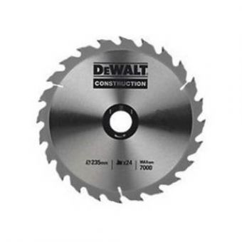 Диск пильний DeWALT, 235х30мм, 24 зуби, угол заточки +20 градусов, геометрия зуба WZ/ATB, быстрая резка, переходное кольцо d=25.4мм.